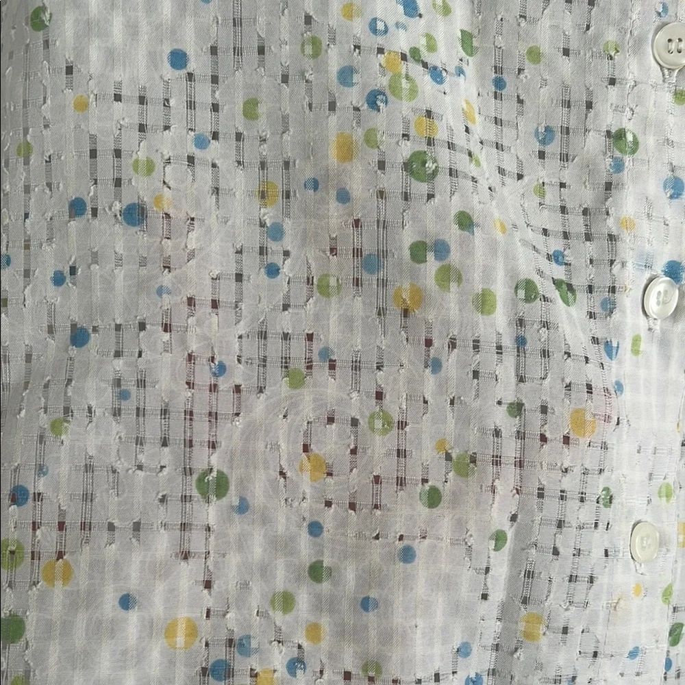 White Short Sleeve Button-Up Alfred Dunner Shirt - Picture 2 of 5